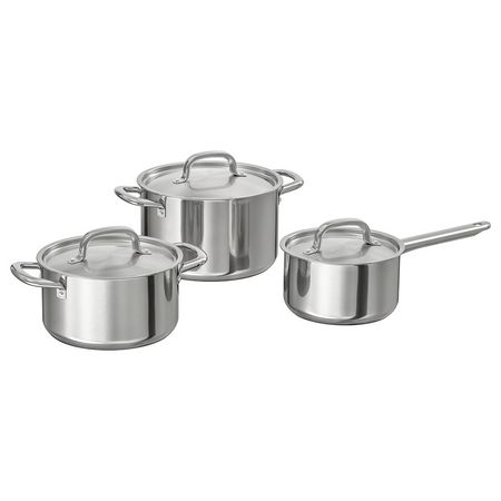 IKEA 365+ Набор кастрюль, 3 предмета - нержавеющ сталь