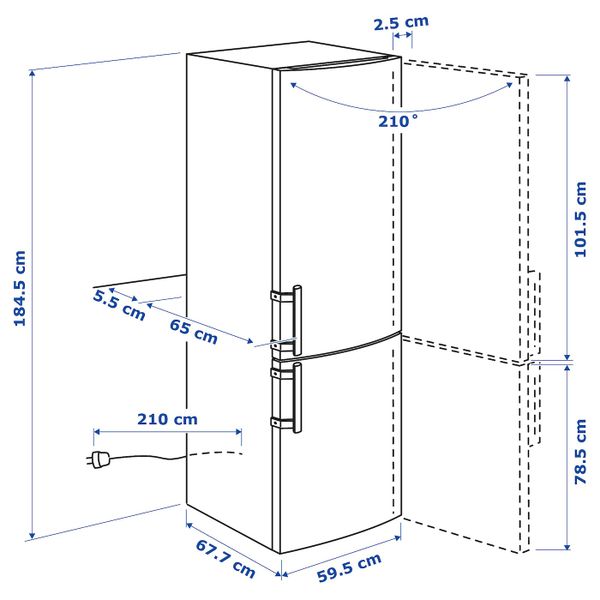 IKEA, дополнительный ракурс - схема-чертеж с размерами