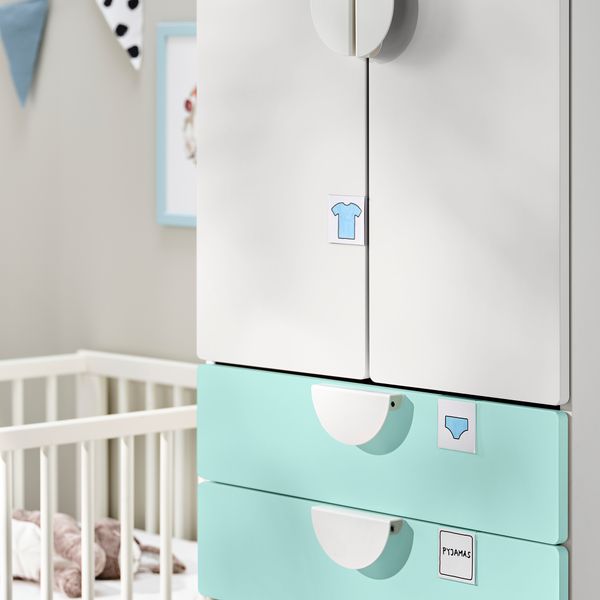 Гардероб, 60x57x181 см, белый бледно-бирюзовый с 4 ящиками IKEA PLATSA ПЛАТСАA ПЛАТСА, SMÅSTAD СМОСТАД 194.308.87 - фото 5