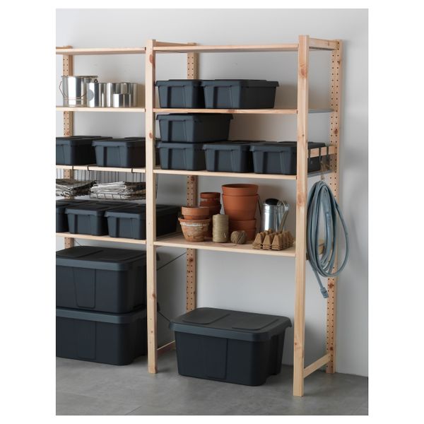 Контейнер с крышкой,д/дома/сада, темно-серый 27x45x15 см IKEA КЛЭМТАРЕ 102.923.62 - фото 5