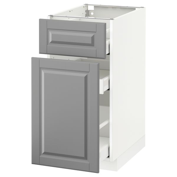 Напольный шкаф, выдвижной секцией, ящик МЕТОД / МАКСИМЕРА, белый, Будбин серый - схема-чертеж с размерами