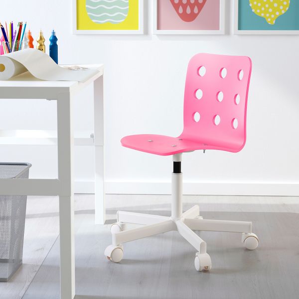 Детский стул для письменного стола, розовый-белый IKEA JULES ЮЛЕС 192.709.64 - фото 2