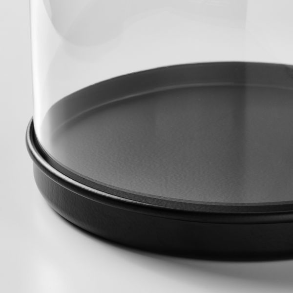 Стеклянный клош на подставке, 16 см, прозрачное стекло, черный IKEA SKÖNJA СКЁНЬЯ 004.976.89 - схема-чертеж с размерами