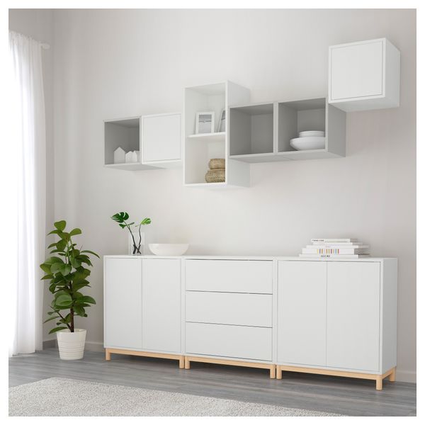 Комбинация шкафов с ножками ЭКЕТ, белый/светло-серый (210x35x210 см) - фото 2