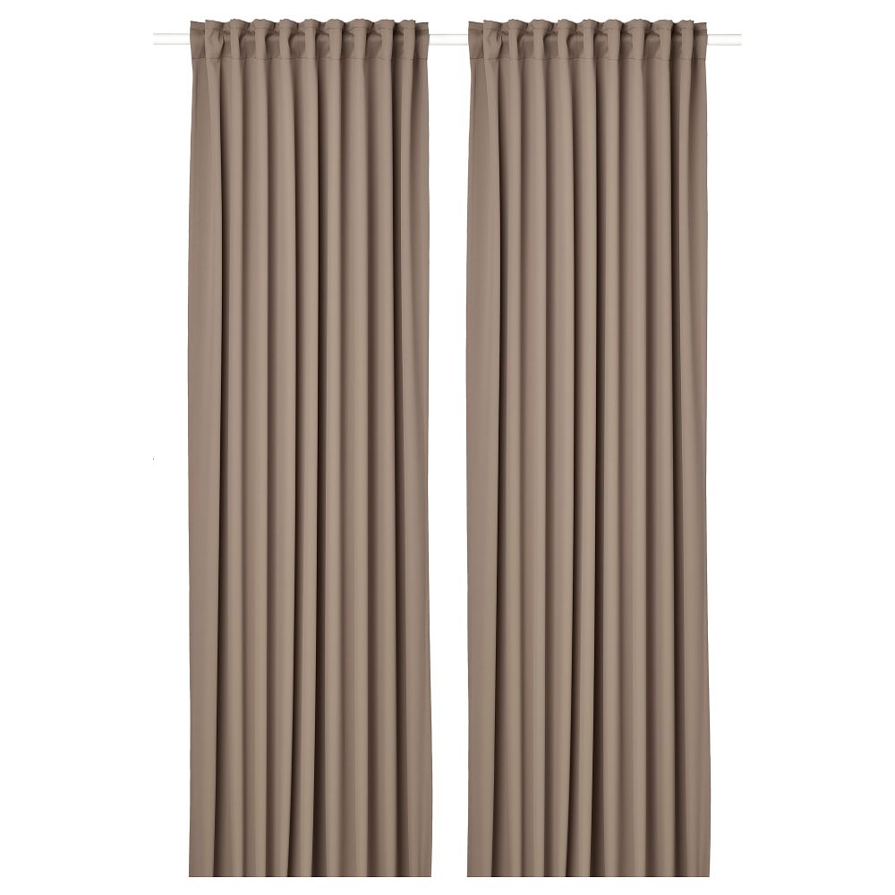 Затемняющие гардины, 2 шт., 145x300 см, серый-коричневый IKEA MAJGULL МАЙГУЛЛ 104.881.18 - фото 1