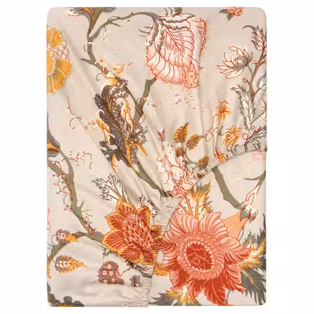 NÄSSELKLOCKA НЭССЕЛЬКЛОККА Простыня натяжная - светлый серо-бежевый 140x200 см