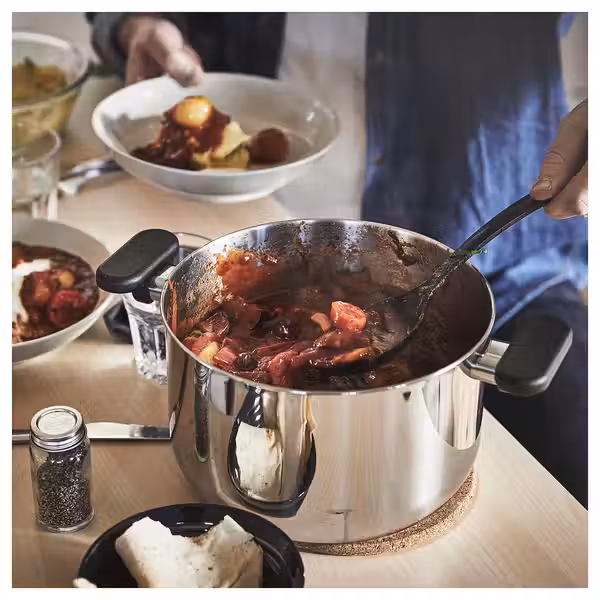 MIDDAGSMAT Кастрюля с крышкой - прозрачное стекло/нержавеющ сталь 5 л - фото 5