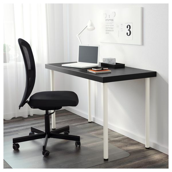 Стол ТОРНЛИДЕН / АДИЛЬС, черно-коричневый, белый (120x60 см) - схема-чертеж с размерами