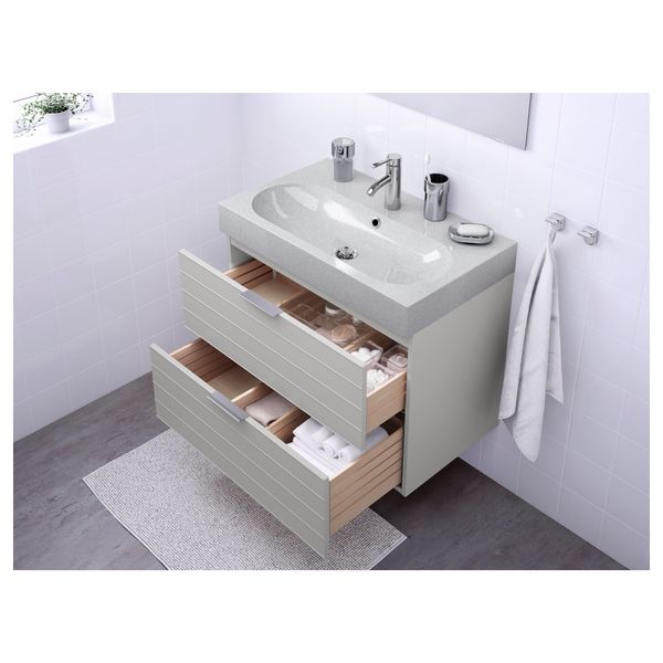 Шкаф для раковины с 2 ящиками ГОДМОРГОН / БРОВИКЕН, светло-серый (80x49x68 см) - схема-чертеж с размерами