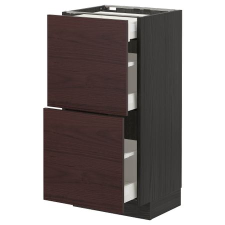 Напольный шкаф, 2 фасада, 3 ящика, 40x37 cm IKEA METOD МЕТОД, MAXIMERA МАКСИМЕРА 193.344.14