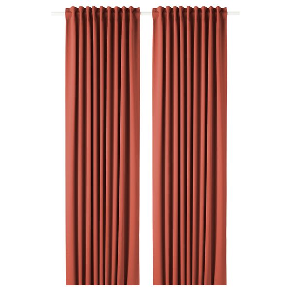 Гардины, блокирующие свет, 1 пара МАЙГУЛЛ, оранжевый (145x300 см) - фото 1