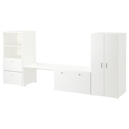 Комбинация для хранения, белый/белый 300x50x128 см IKEA СТУВА / ФРИТИДС 792.531.36