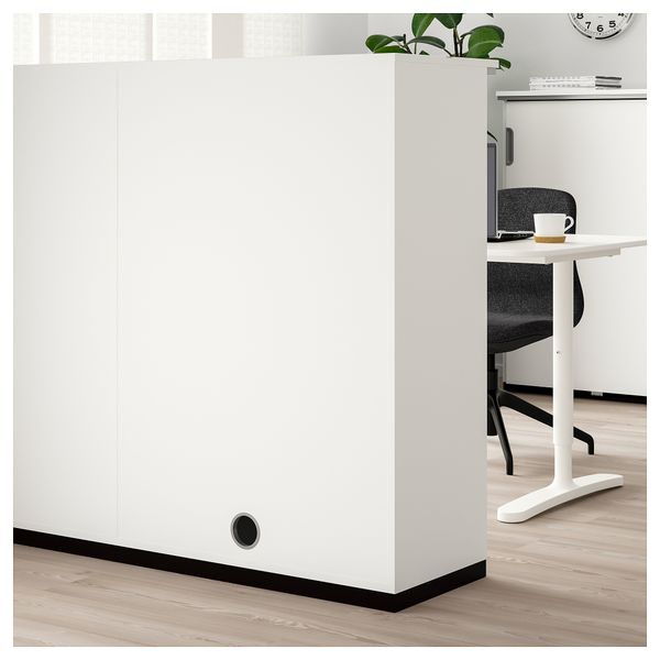 Комбинация для хранения с дверцами ГАЛАНТ, белый (160x120 см) - схема-чертеж с размерами