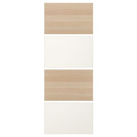 4 панели для рамы раздвижной дверцы, под беленый дуб/белый 75x201 см IKEA MEHAMN МЕХАМН 004.507.24
