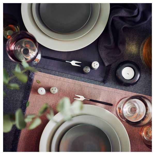 Салатная/десертная вилка СИТТНИНГ, черный - схема-чертеж с размерами