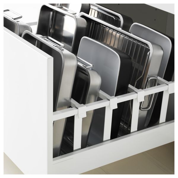 Напольный шкаф, 2 фронтальных панели, 3 ящика МЕТОД / МАКСИМЕРА, белый, Тингсрид черный - схема-чертеж с размерами