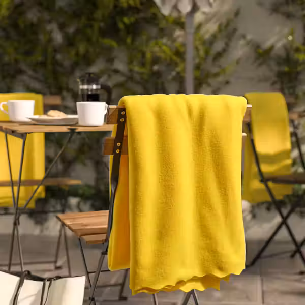 DAGGKÅPOR ДАГГКОПОР Плед - ярко-желтый 130x170 см - схема-чертеж с размерами