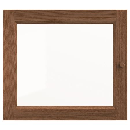 Стеклянная дверь, коричневый ясеневый шпон 40x35 см IKEA OXBERG ОКСБЕРГ 403.834.07