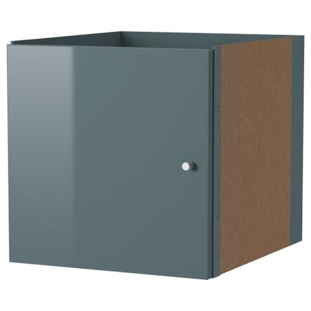 Вставка с дверцей КАЛЛАКС, глянцевый серо-бирюзовый (33x33 см)