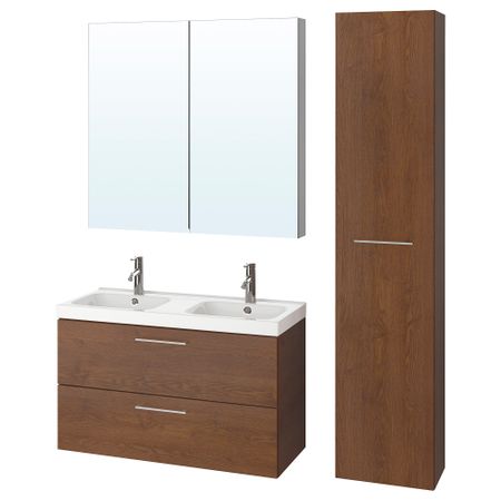 Комплект мебели для ванной, 6 предмета, 103x49x64 cm IKEA ODENSVIK ОДЕНСВИК, GODMORGON ГОДМОРГОН 393.223.25