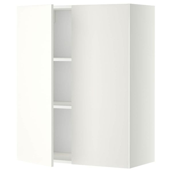 Навесной шкаф с полками/2дверцы, белый/Хэггеби белый 80x100 см IKEA METOD МЕТОД 592.261.58 - схема-чертеж с размерами