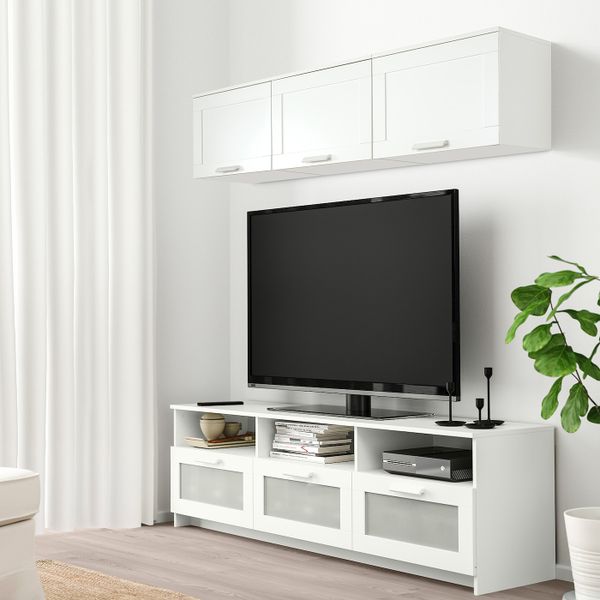 Шкаф для ТВ, комбинация, белый 180x41x190 см IKEA BRIMNES БРИМНЭС 093.968.36 - фото 2