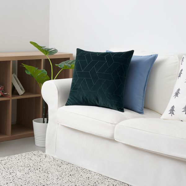 Чехол на подушку, 50x50 см, темно-зеленый IKEA KALKKRONMAL 305.260.77 - фото 3