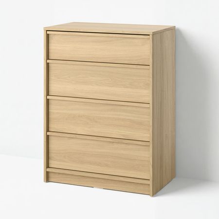 ANKARUDDEN Комод с 4 ящиками - под дуб 80x48x107 см