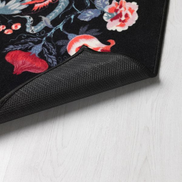 Ковер, короткий ворс, черный/разноцветный 60x90 см IKEA ЛОВНС 104.156.93 - схема-чертеж с размерами