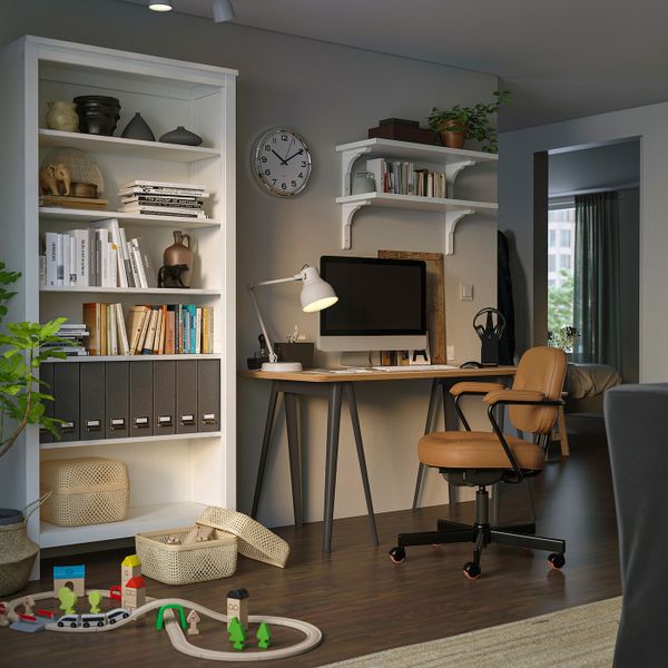 Письменный стол, бамбук/темно-серый 140x65 см IKEA ANFALLARE АНФАЛЛАРЕ / NÄRSPEL НЭРСПЕЛЬ 594.177.18 - фото 4