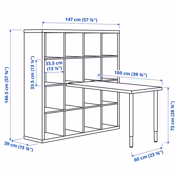 KALLAX / LINNMON Стол, комбинация - белый 147x139x147 см - фото 2