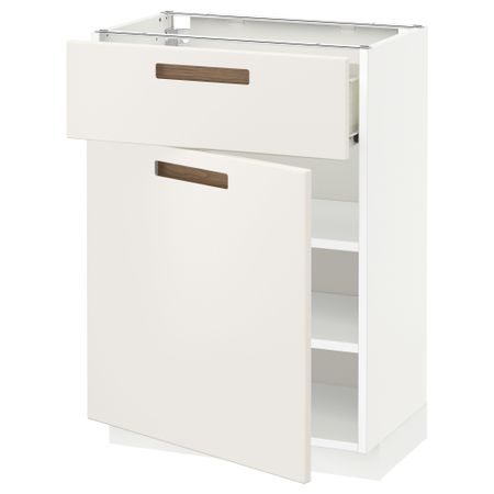 Напольный шкаф с ящиком, дверью МЕТОД / ФОРВАРА, белый, Мэрста белый