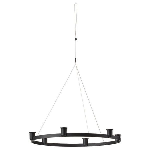 Потолочный канделябр, 6 свечей, черный IKEA ВЭРМЕР 504.405.63 - фото 1