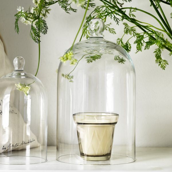 Ароматическая свеча в стакане, ревень бузина/бежевый 8 см IKEA VÄLDOFT ВЭЛЬДОФТ 604.423.02 - фото 3