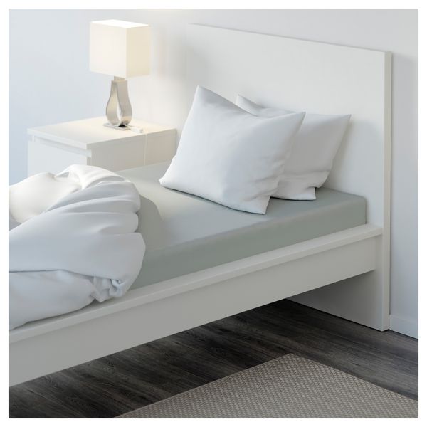 Простыня натяжная НАТТЭСМИН, светло-серый - схема-чертеж с размерами