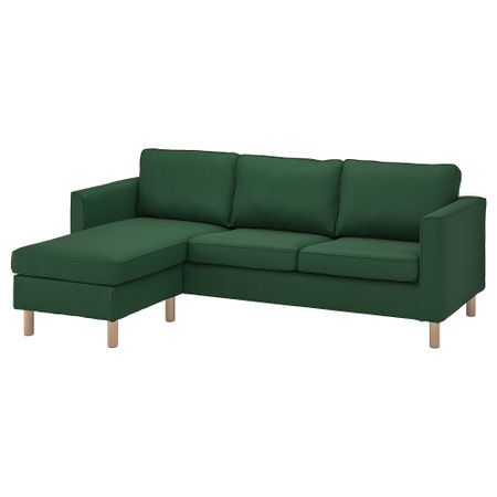 3-местный диван с козеткой, Vissle темно-зеленый IKEA PÄRUP 693.898.28