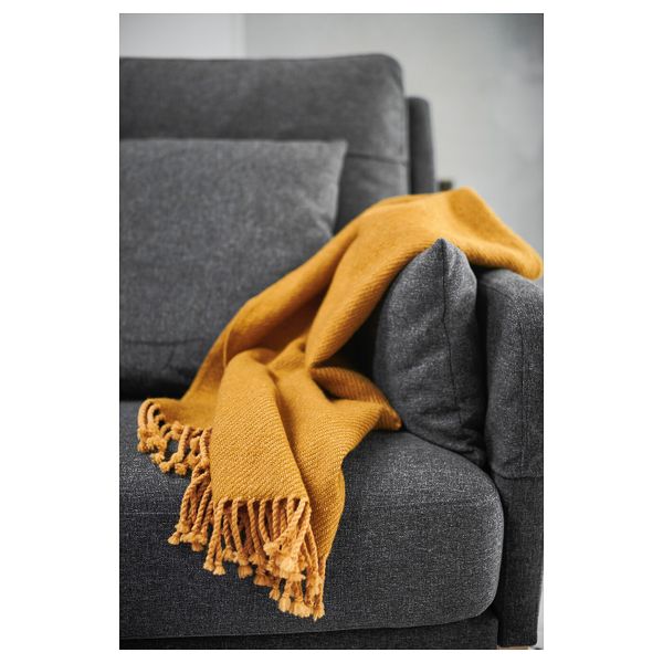 Плед, желтый 60x160 см IKEA OMTÄNKSAM ОМТЭНКСАМ 604.694.57 - фото 7