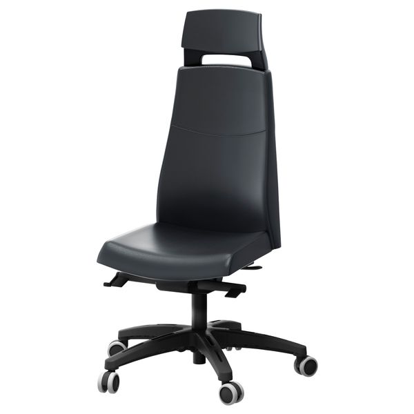 Рабочее кресло с подголовником ВОЛЬМАР, Мьюк черный - фото 1