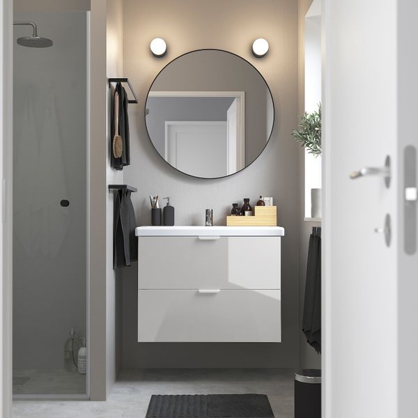 Шкаф под раковину с 2 ящиками, глянцевый белый/ПИЛКОН смеситель 84x43x65 см IKEA FISKÅN ФИСКОН / TVÄLLEN ТВЭЛЛЕН 594.304.37 - фото 2