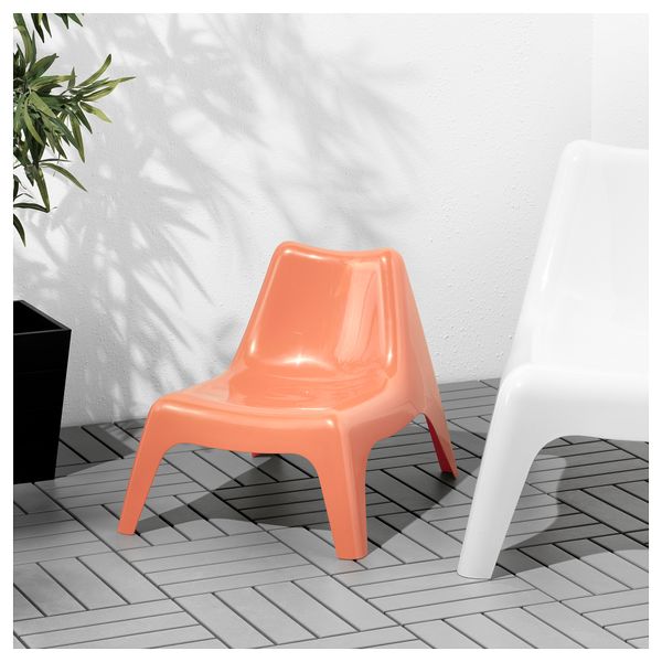 Детское садовое кресло БУНСЁ, бледно-оранжевый - схема-чертеж с размерами