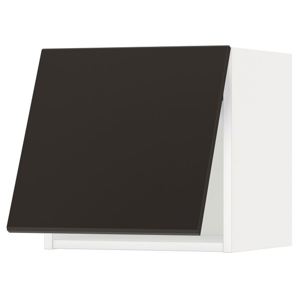 Навесной горизонтальный шкаф, белый/Кунгсбакка антрацит 40x40 см IKEA METOD МЕТОД 693.938.49 - фото 1