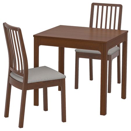Стол и 2 стула, коричневый/Рамна светло-серый 80/120 см IKEA EKEDALEN ЭКЕДАЛЕН / EKEDALEN ЭКЕДАЛЕН 392.968.83