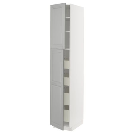 Высокий шкаф, 2 дверцы, 4 ящика, 40x60x220 cm IKEA METOD МЕТОД, MAXIMERA МАКСИМЕРА 194.546.61