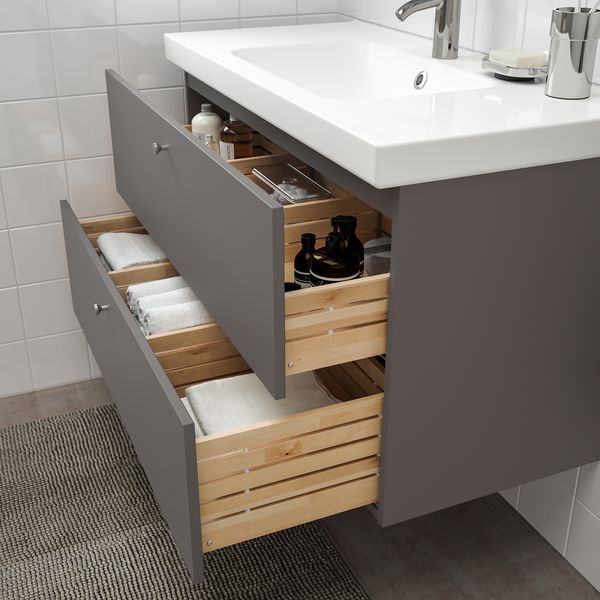 Шкаф для раковины с 2 ящиками, 103x49x64 cm IKEA ODENSVIK ОДЕНСВИК, GODMORGON ГОДМОРГОН 693.384.81 - фото 4