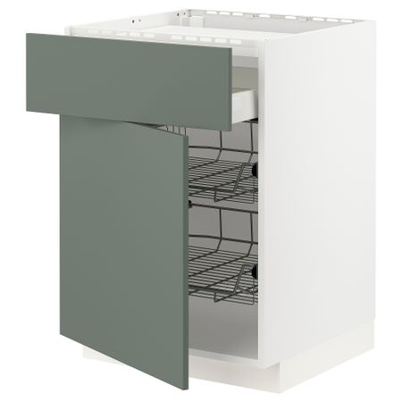 Шкаф для варочной панели, ящик, 2 проволочные корзины, 60x60 cm IKEA METOD МЕТОД, MAXIMERA МАКСИМЕРА 294.568.67