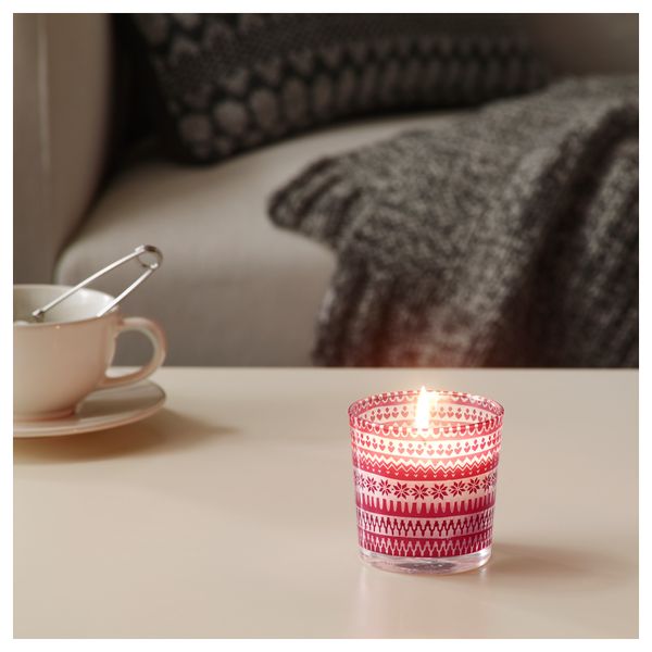 Ароматическая свеча в стакане ВИНТЕР 2017, Красные морозные ягоды, красный (7.5 см) - схема-чертеж с размерами