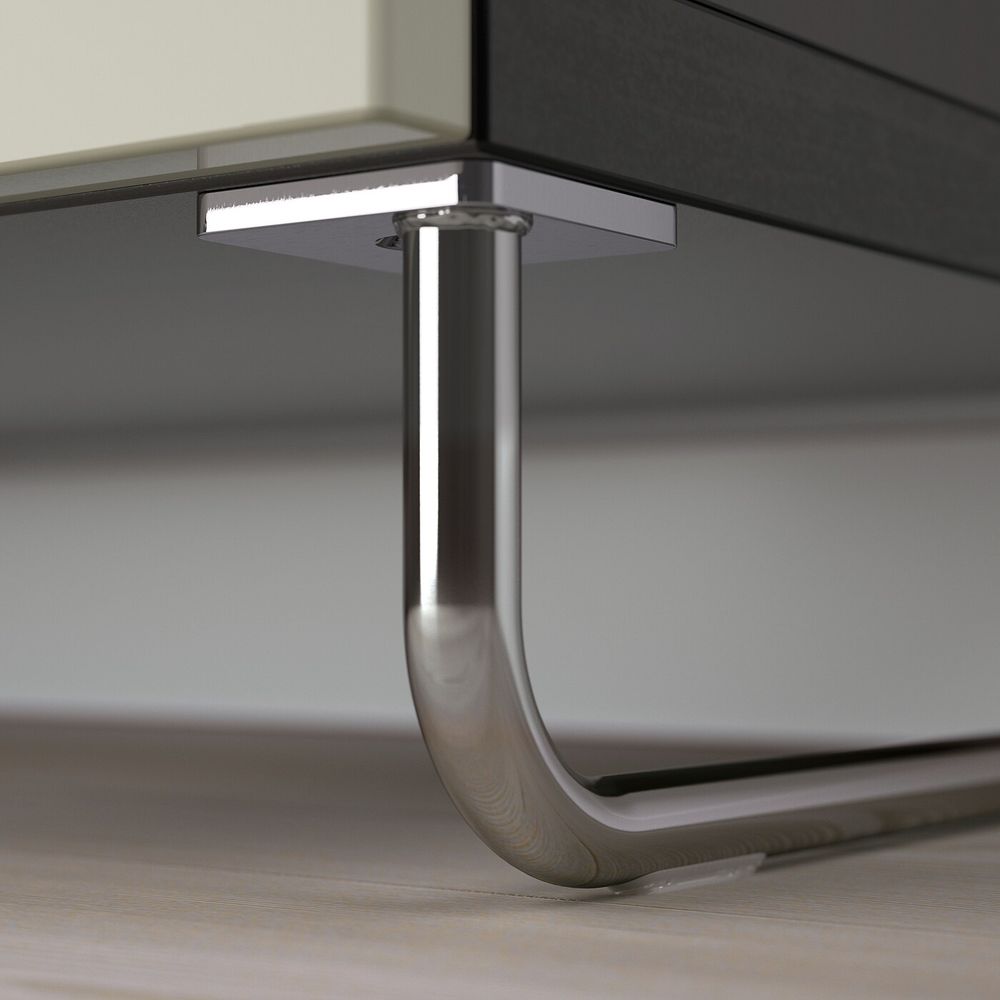 Комбинация для хранения с дверцами/ящ, черно-коричневый/СЕЛЬВИКЕН/СУЛАРП глянцевый, бежевый 120x40x74 см IKEA BESTÅ БЕСТО - фото 1