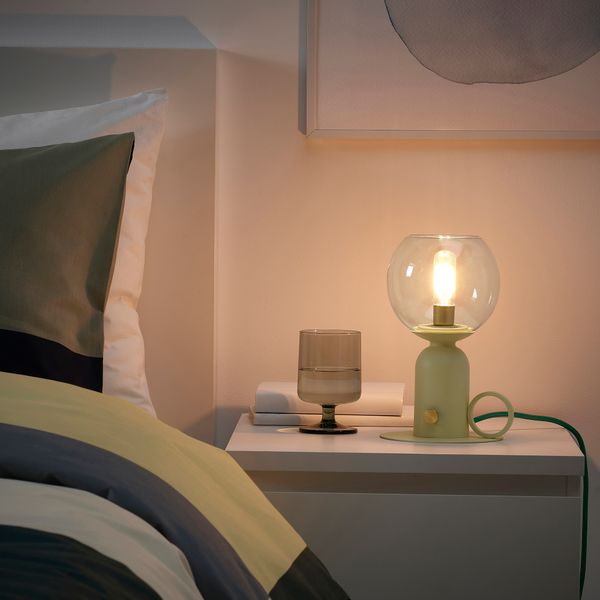Лампа настольная, регулируемая яркость светло-желтый, зеленый, 24 см IKEA ÅSKMULLER 505.782.68 - фото 2