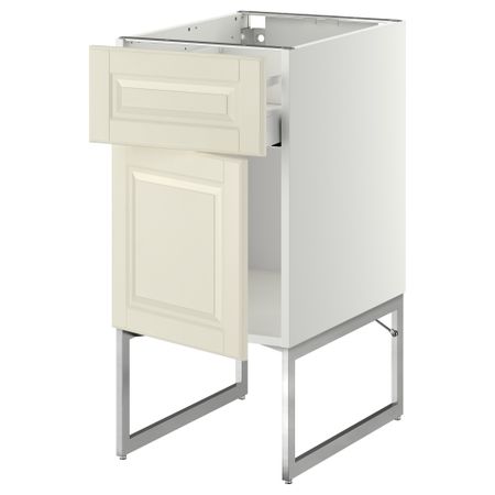 Напольный шкаф с ящиком, дверью МЕТОД / МАКСИМЕРА, белый, Будбин белый с оттенком