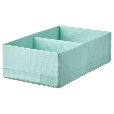 Ящик с отделениями, светлая бирюза 20x34x10 см IKEA STUK СТУК 604.716.29